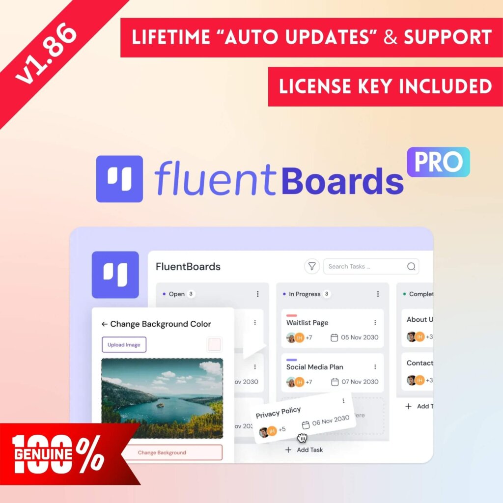 fluent boards pro project and task management wordpress plugin